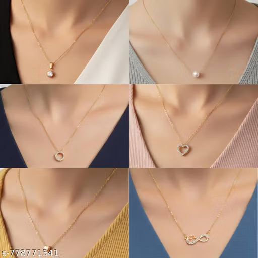 COMBO OF 6 NECKLACES AND CHAIN FOR WOMENS AND GIRLS