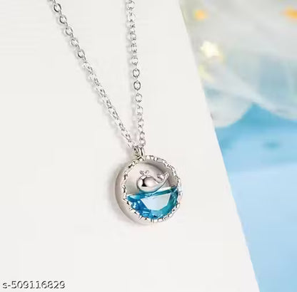 dolphin Pendant Chain | Girls dolphin Locket | Girls dolphin necklace chain | chain for girls | women necklace chain | pendant chain | Trendy necklace chain | necklace dikhayen